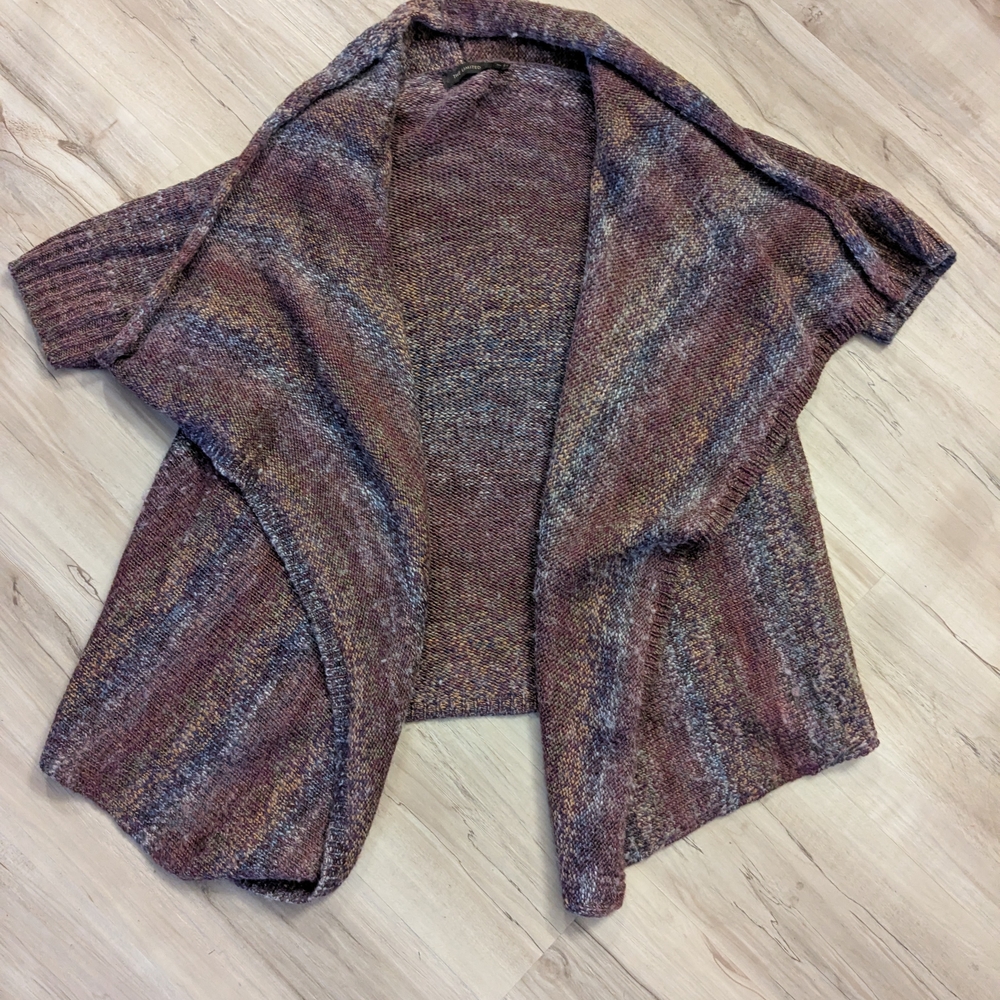 The Limited Purple and Gray Open Front Sweater